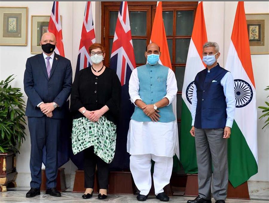 भारत और ऑस्ट्रेलिया ने आरंभिक टू-प्लस-टू वार्ता की, सामरिक संबंधों को मजबूत बनाने पर जोर