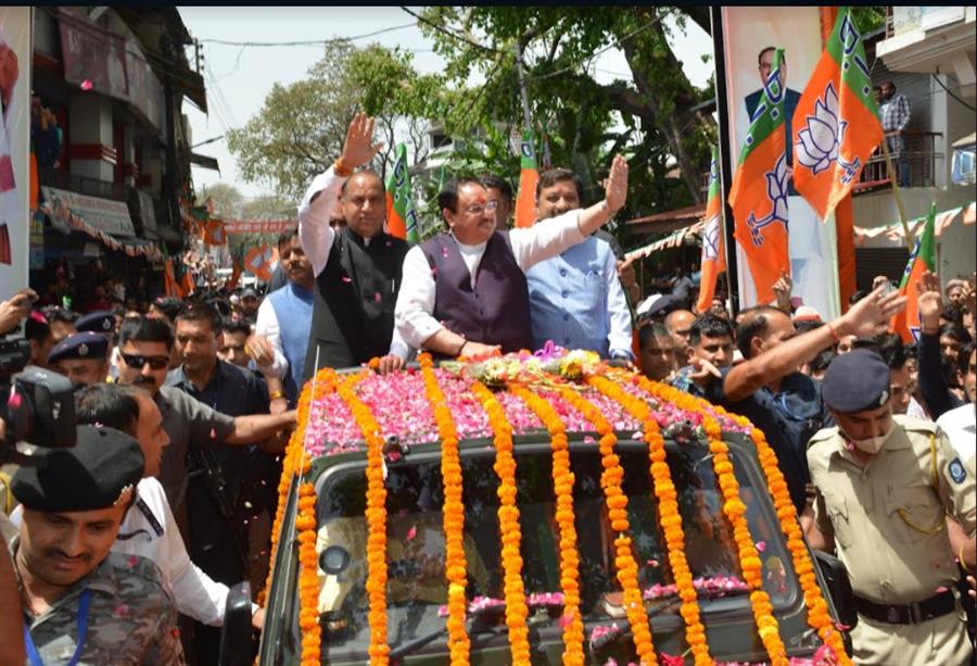 जेपी नड्डा की नगरोटा रैली, आप और कांग्रेस पर हमला, प्रदेश के विकास पर भी बोले