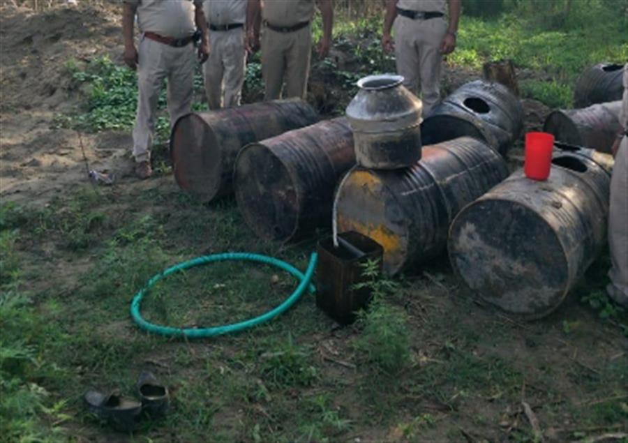 आबकारी विभाग ने नूरपुर, ज्‍वाली, इंदौरा व पांवटा में 3500 लीटर अवैध शराब नष्ट की